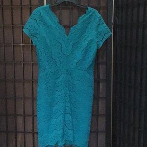 Elegant Teal Lace Dress